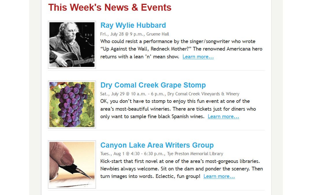 My Canyon Lake Newsletter